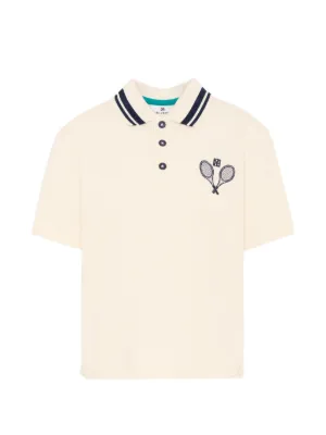 Kids Around striped embroidered polo