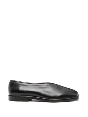LEMAIRE flat piped slippers in leather