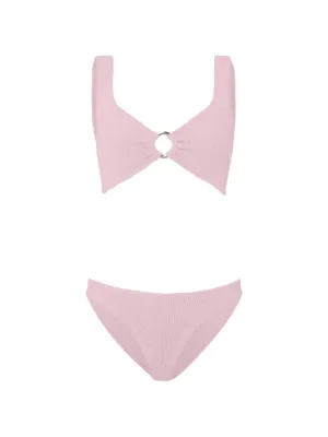 Hunza G Julia ring-detail crinkle-effect bikini
