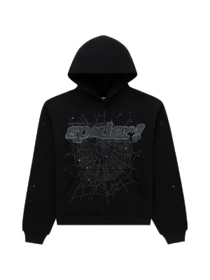 SP5DER  Rhinestone Punk V2 long-sleeve hoodie