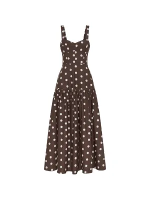 Nicholas Valeria dress - mocha polka-dot