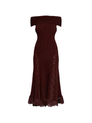 Self-Portrait off-shoulder lace-detail midi dress
