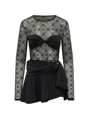 Marine Serre Moonogram sheer mini dress