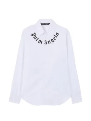 Palm Angels logo-print long-sleeve shirt