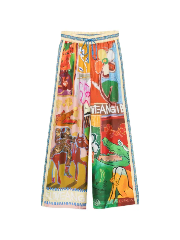ALEMAIS Mlak graphic-print palazzo pants