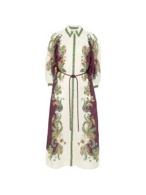 ALEMAIS Ruthie paisley-print midi shirt dress