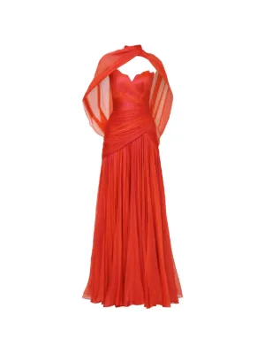 Iris Serban Petal draped gown maxi dress