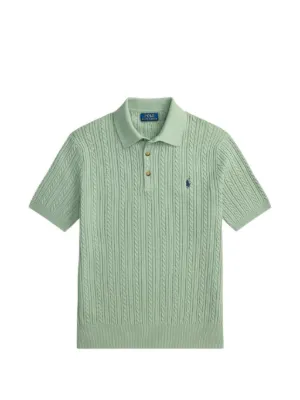 Polo Ralph Lauren cable-knit embroidered polo sweater