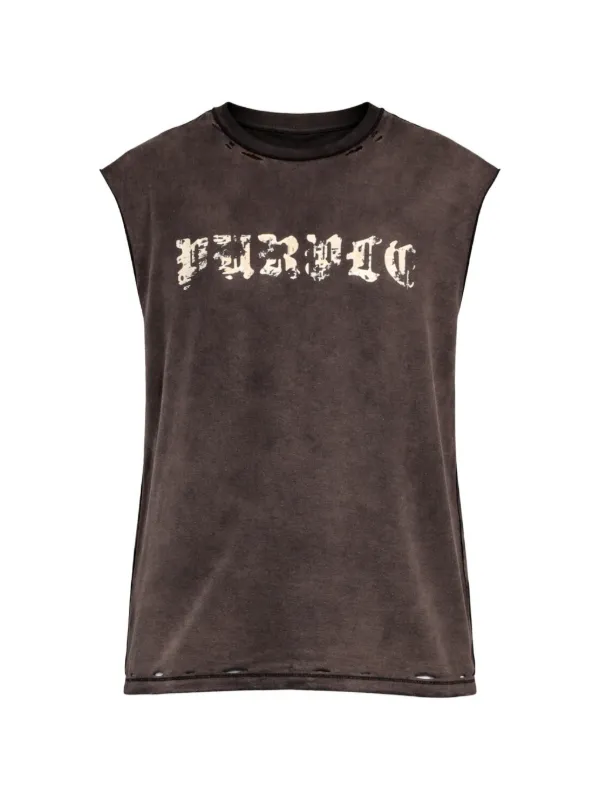 Purple Brand Gothic logo-print tank