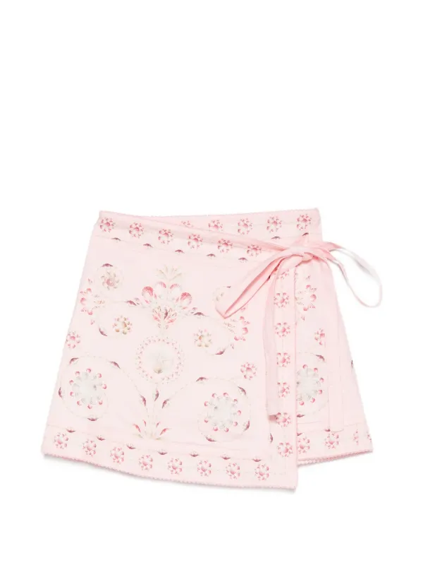 Agua By Agua Bendita Luna Playa wrap mini skirt