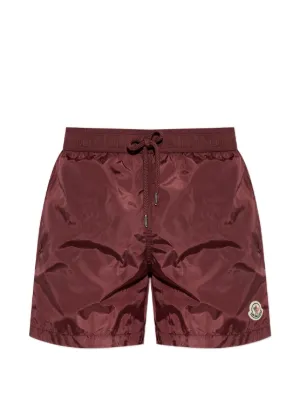 Moncler drawstring logo patch swim shorts