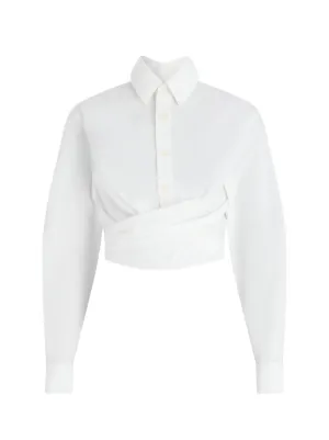 Jean Paul Gaultier The Cropped Cache-Coeur cotton shirt