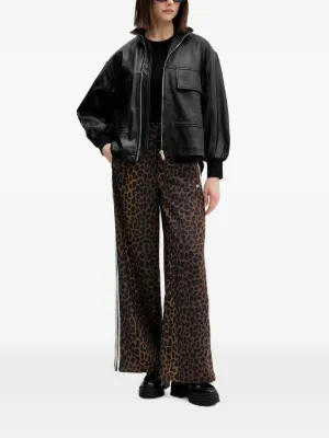 adidas leopard-print track trousers