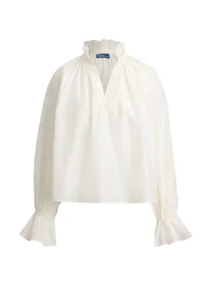 Polo Ralph Lauren ruffled split-placket blouse