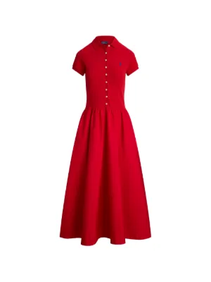Polo Ralph Lauren button-details polo-collar cotton midi dress