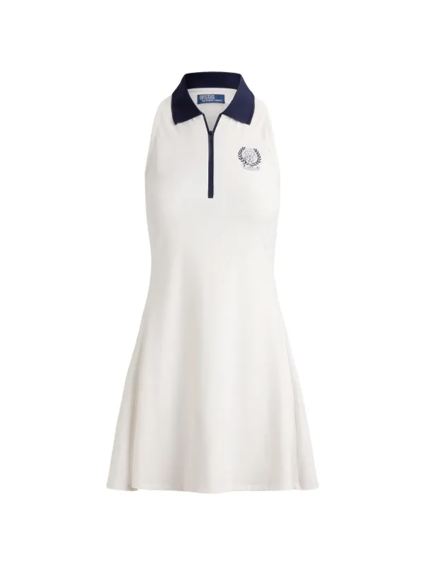 Polo Ralph Lauren Wimbledon logo crest quarter-zip dress