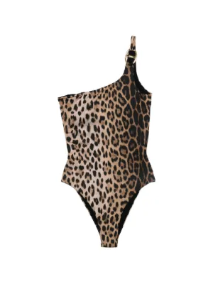 Moschino O-ring leopard-print swimsuit