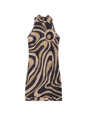 PUCCI Marmo-print dress with ruffle details