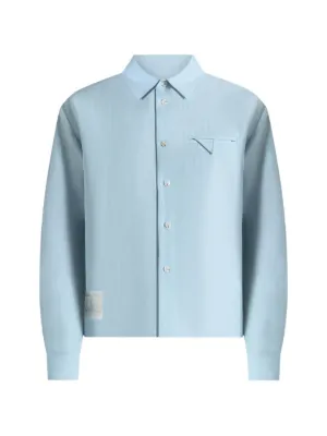 Manière De Voir Arlo pinstripe cropped long sleeve shirt