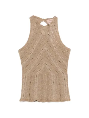 TWINSET linen knit top with lurex