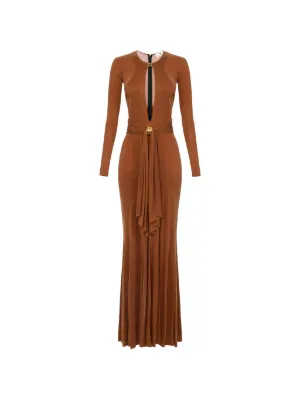 Elisabetta Franchi Red Carpet dress in cupro jersey fabric