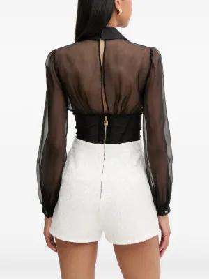 Elisabetta Franchi organza sequin-embellished romper suit