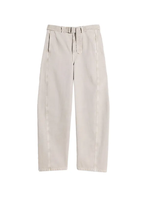 LEMAIRE twisted belted pants in heavy broken twill snow