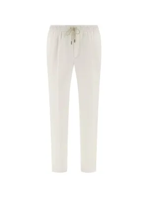 Boggi Milano City drawstring linen trousers