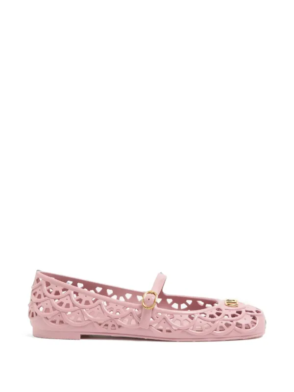 Valentino Garavani Ondette rubber ballerina with scallop pattern 05mm