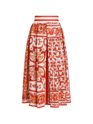 Dolce & Gabbana Majolica-print pleated skirt