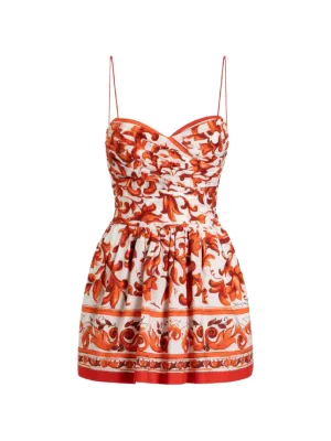 Dolce & Gabbana Majolica-print poplin short dress