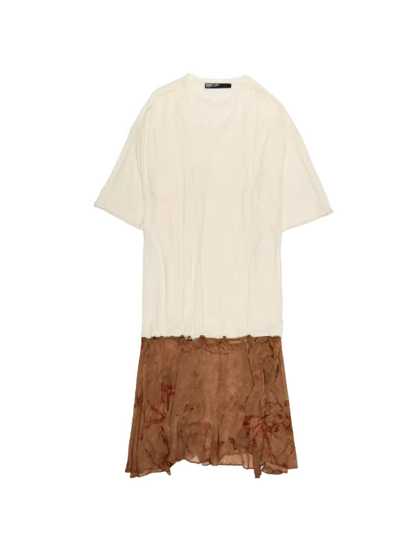 BIMBA Y LOLA  underwater two-material dress with buttoned hem