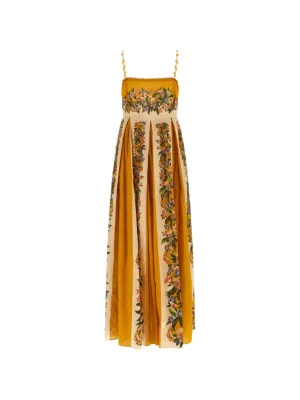 FARM Rio Sand Hilo striped floral-print maxi dress