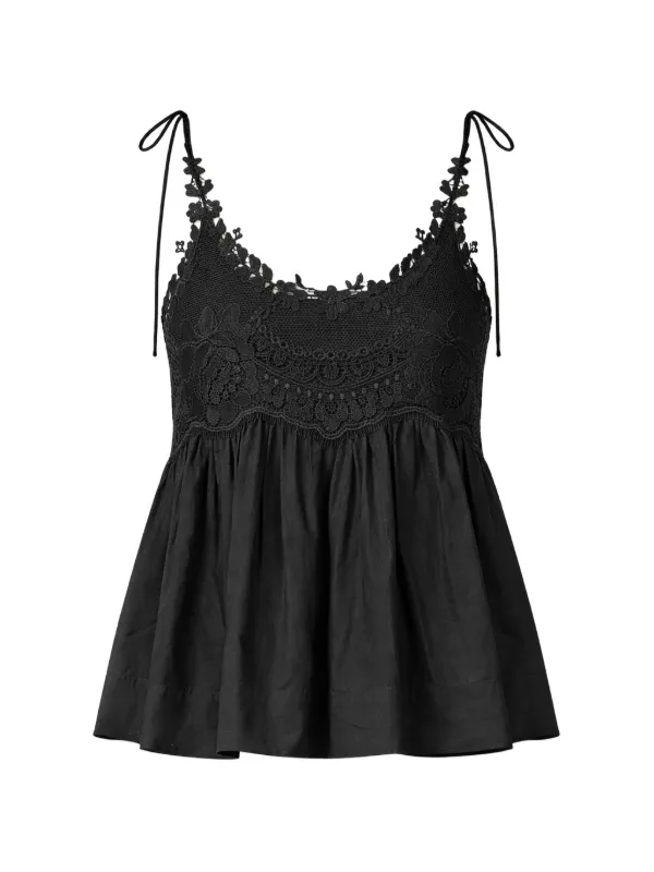 TWINSET muslin top with lace
