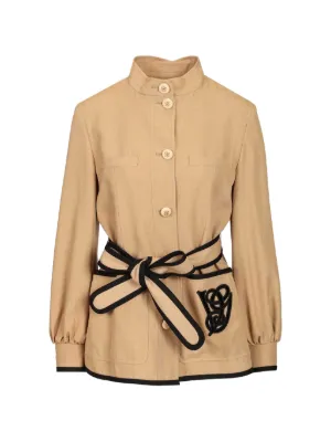 Valentino Garavani belted embroidered jacket