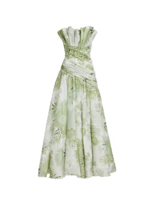 Aje Reflector Gown floral-print maxi cotton dress
