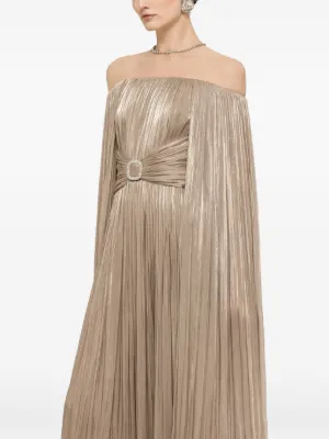 NISSA cape-design chiffon maxi dress