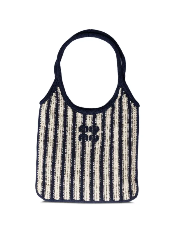 Miu Miu Ivy crocheted striped tote bag