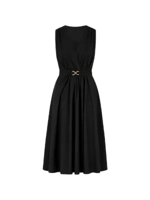 TWINSET midi poplin dress with logo belt