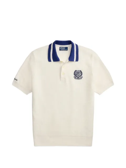 Polo Ralph Lauren Wimbledon striped embroidered cotton polo shirt