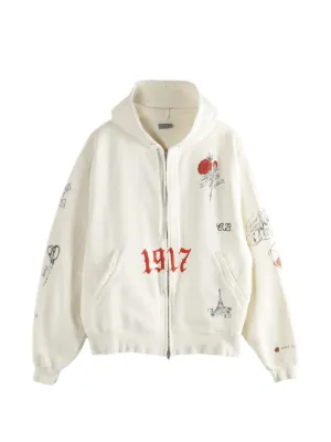 Balenciaga Tattoo graphic-print zip-up hoodie
