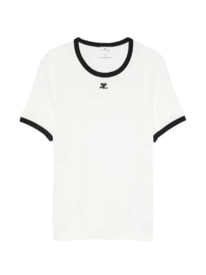 Courrèges logo-patch ringer T-shirt