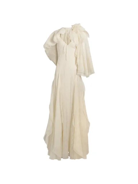 Alberta Ferretti ruffled floral maxi dress