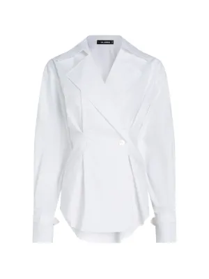 Karl Lagerfeld double-breasted pleated shirt
