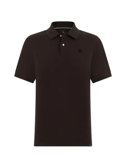 Boggi Milano button flocked polo shirt