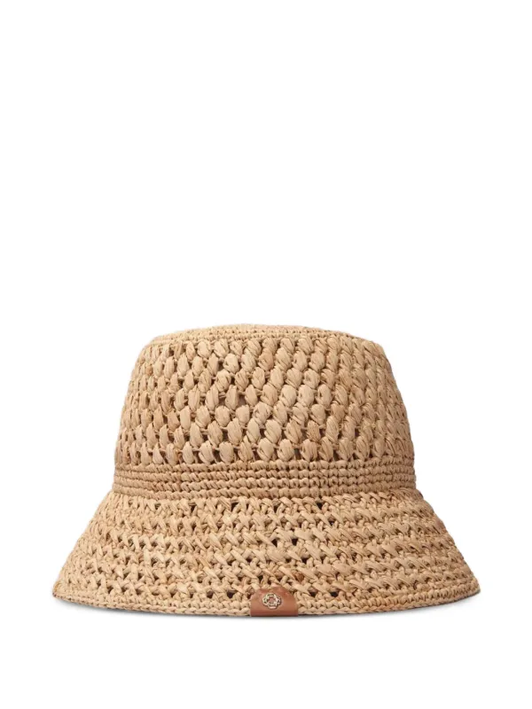 Maje crochet raffia bucket hat
