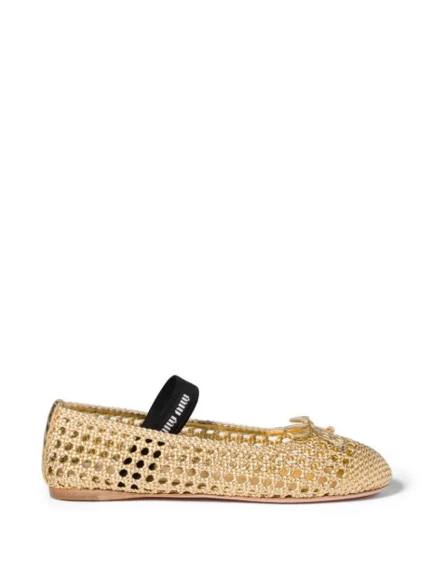Miu Miu woven mordor&eacute; nappa leather ballerinas