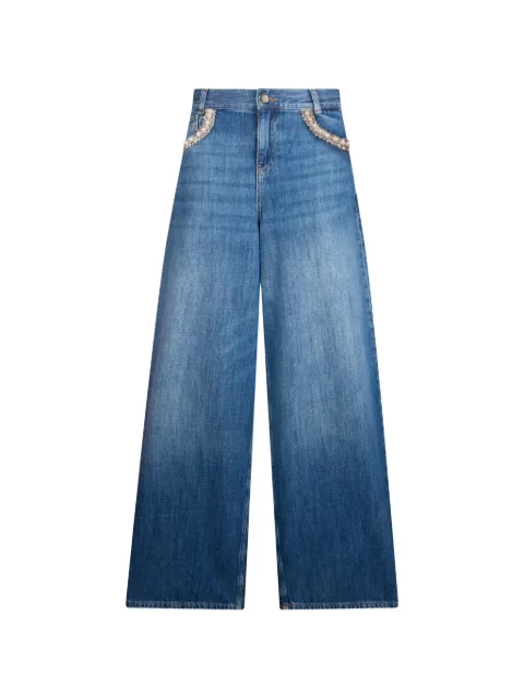 LIU JO flared jeans with bejewelled appliqués