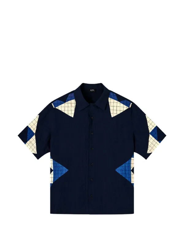 A.P.C. patchwork grid-pattern shirt