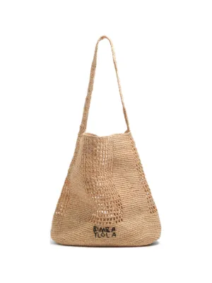 BIMBA Y LOLA  large natural raffia plaited bag
